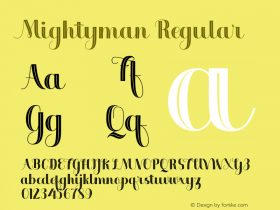 Mightyman Version 1.000 Font Sample