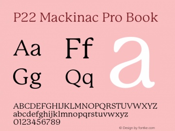 P22MackinacPro-Book 1.000 Font Sample