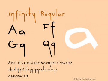 Infinity 2001; 1.0, initial release Font Sample