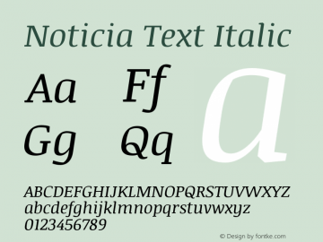NoticiaText-Italic Version 1.003图片样张