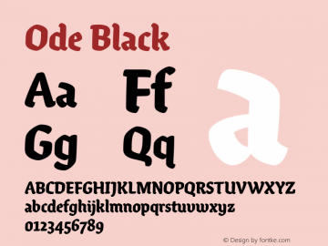 Ode-Black Version 001.079 Font Sample