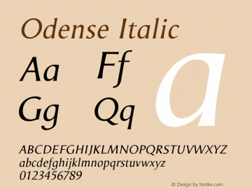 Odense-Italic 005.000 Font Sample