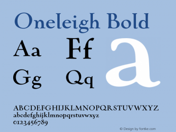 Oneleigh-Bold Version 7.504图片样张