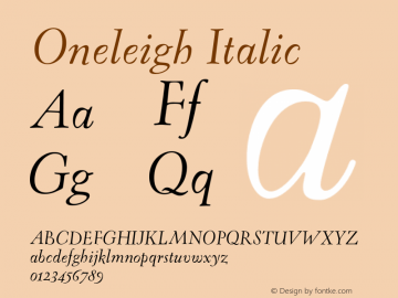 Oneleigh-Italic Version 7.504图片样张
