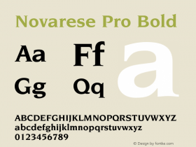 NovaresePro-Bold Version 1.00 Font Sample