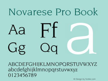 NovaresePro-Book Version 1.00 Font Sample