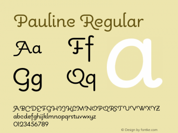 Pauline-Regular Version 1.00 Font Sample