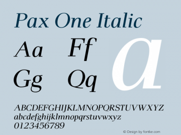 PaxOne-Italic 005.000图片样张