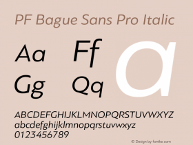 PFBagueSansPro-Italic Version 1.000图片样张
