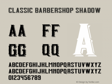 Classic Barbershop Shadow Version 1.00;April 12, 2019;FontCreator 11.5.0.2430 64-bit图片样张