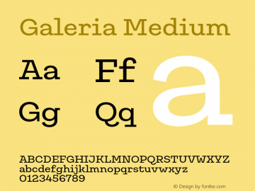 Galeria Medium Version 1.000;PS 001.000;hotconv 1.0.88;makeotf.lib2.5.64775 Font Sample