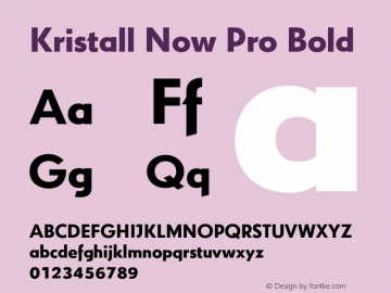 KristallNowPro-Bold Version 1.003 2019 Font Sample