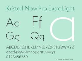 KristallNowPro-ExtraLight Version 1.003 2019 Font Sample