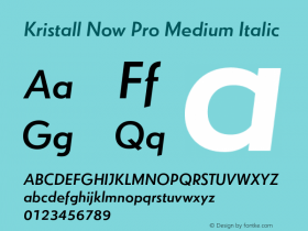 KristallNowPro-MediumItalic Version 1.003 2019 Font Sample