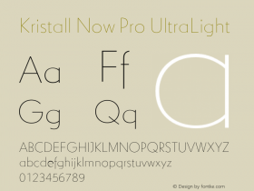 KristallNowPro-UltraLight Version 1.003 2019 Font Sample