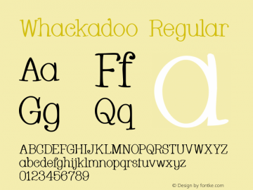 Whackadoo Regular 2.0 Font Sample