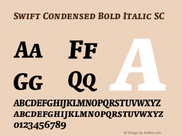 Swift-CondensedBoldItalicSC 2.0.2 Font Sample