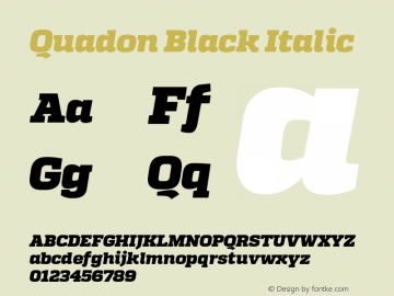 Quadon-BlackItalic Version 1.000;PS 001.001;hotconv 1.0.56 Font Sample