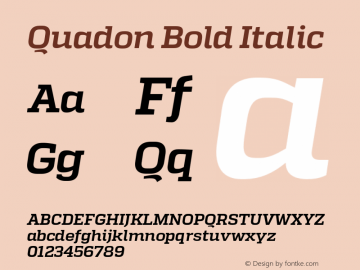 Quadon-BoldItalic Version 1.000;PS 001.001;hotconv 1.0.56 Font Sample