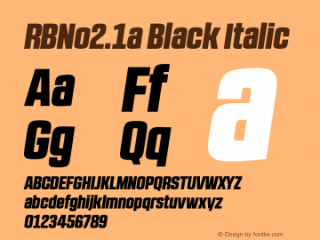 RBNo2.1a-BlackItalic Version 1.000;PS 001.001;hotconv 1.0.56图片样张