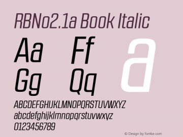 RBNo2.1a-BookItalic Version 1.000;PS 001.001;hotconv 1.0.56图片样张