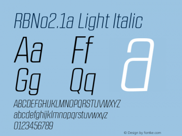 RBNo2.1a-LightItalic Version 1.000;PS 001.001;hotconv 1.0.56图片样张
