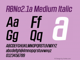 RBNo2.1a-MediumItalic Version 1.000;PS 001.001;hotconv 1.0.56图片样张