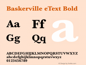 Baskerville eText Bold Version 1.1 Font Sample