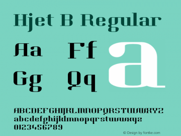 Hjet B Version 1.2 Font Sample