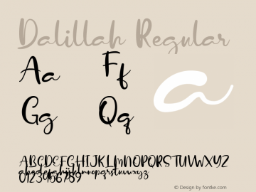 Dalillah Version 1.00;January 26, 2019;FontCreator 11.5.0.2430 64-bit图片样张