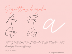 Signattury  Font Sample