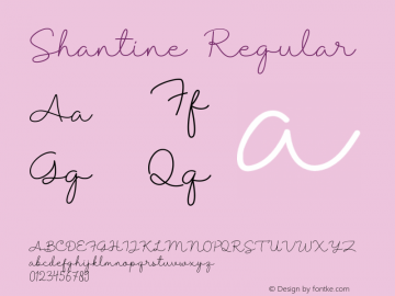 Shantine Version 1.0 Font Sample