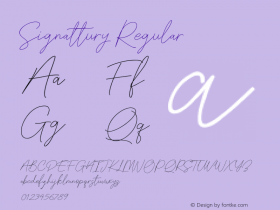 Signattury  Font Sample