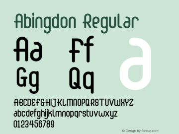 Abingdon Version 1.00;April 15, 2019;FontCreator 11.5.0.2427 64-bit图片样张