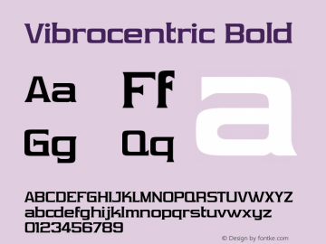 Vibrocentric Bold OTF 3.000;PS 001.001;Core 1.0.29图片样张