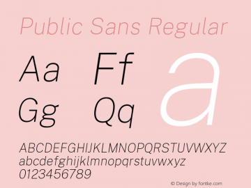 Public Sans Regular Version 1.000 Font Sample