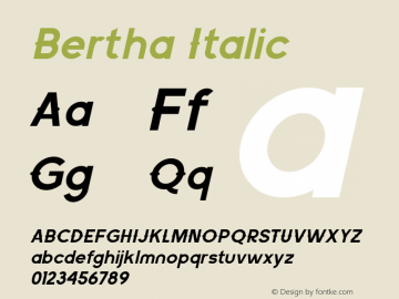 BerthaItalic-Regular Version 1.000 Font Sample