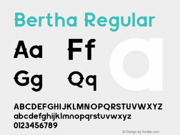 Bertha-Regular Version 1.000 Font Sample