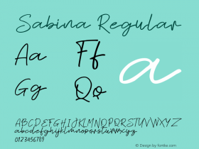 Sabina Version 1.00;April 6, 2019;FontCreator 11.5.0.2430 32-bit图片样张