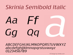 Skrinia Semibold Italic Version 1.000;PS 001.000;hotconv 1.0.88;makeotf.lib2.5.64775 Font Sample