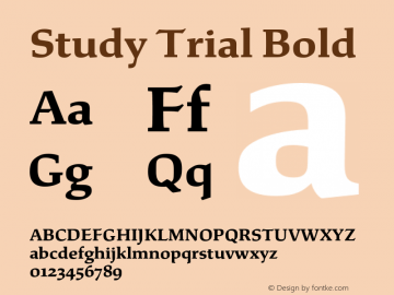 Study Trial Bold Version 1.020;hotconv 1.0.109;makeotfexe 2.5.65596图片样张