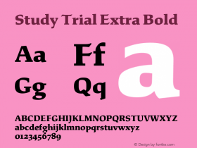 Study Trial Extra Bold Version 1.020;hotconv 1.0.109;makeotfexe 2.5.65596 Font Sample