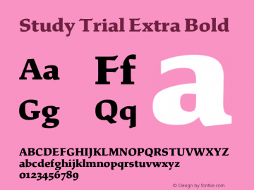 Study Trial Extra Bold Version 1.020;hotconv 1.0.109;makeotfexe 2.5.65596图片样张