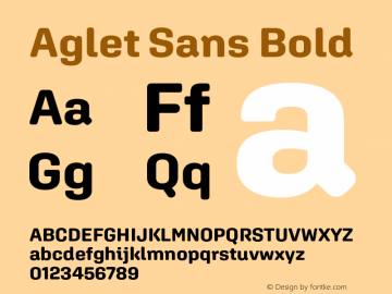 AgletSans-Bold Version 1.002 Font Sample