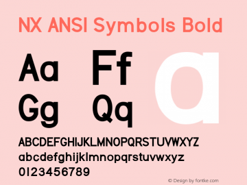 NX ANSI Symbols 1.0 Wed Apr 03 11:28:56 1996 Font Sample