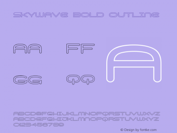 Skywave Bold Outline Version 1.000图片样张