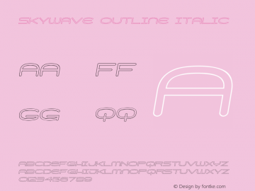 Skywave Outline Italic Version 1.000图片样张