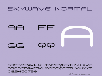 Skywave Normal Version 1.000;PS 001.000;hotconv 1.0.88;makeotf.lib2.5.64775 Font Sample