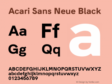 Acari Sans Neue Black Version 1.045;April 22, 2019;FontCreator 11.5.0.2425 64-bit Font Sample