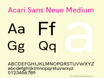 Acari Sans Neue Medium Version 1.045;April 22, 2019;FontCreator 11.5.0.2425 64-bit图片样张